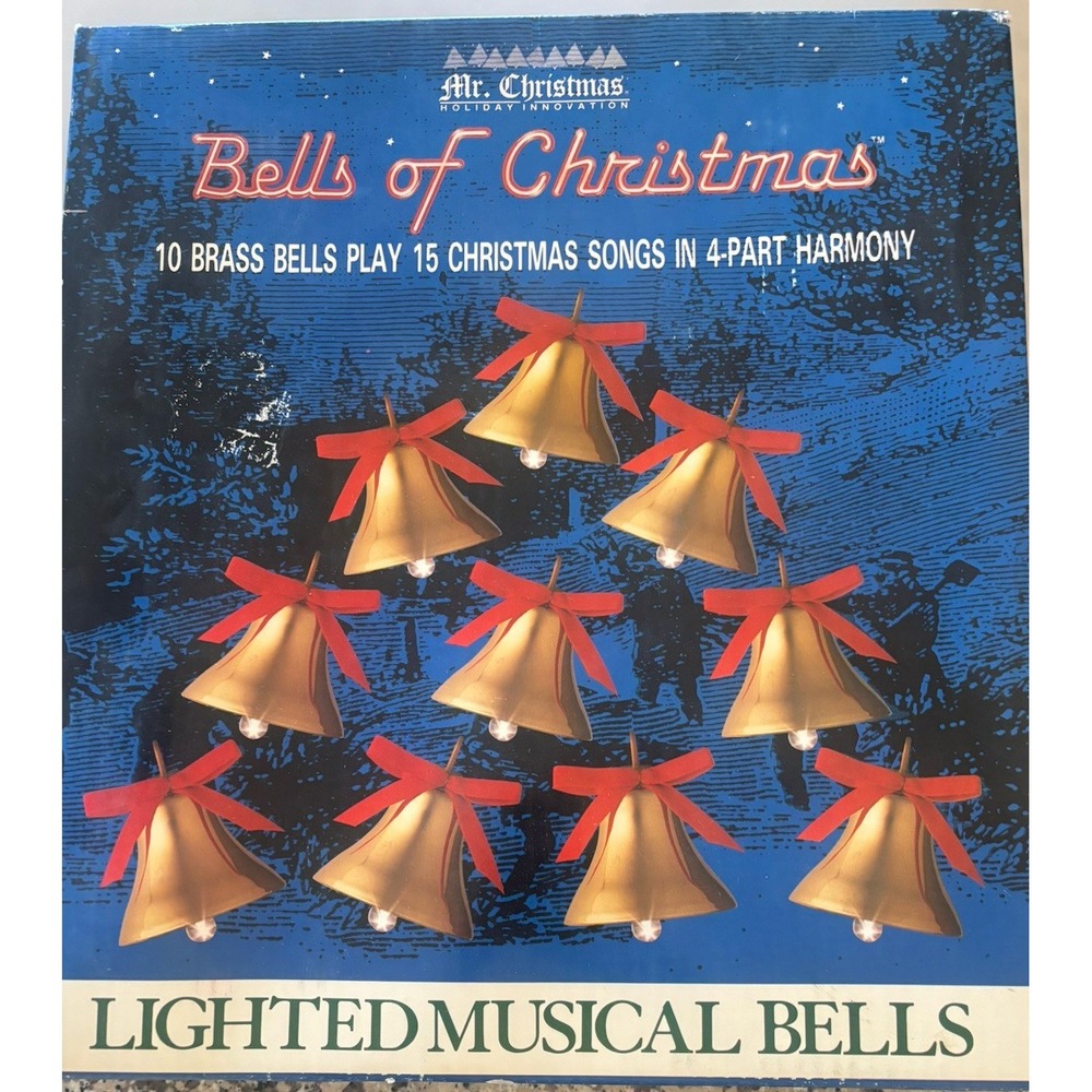 Vtg 1991 Mr. Christmas Bells Of Christmas Lighted Musical Bells Plays 15 Carols